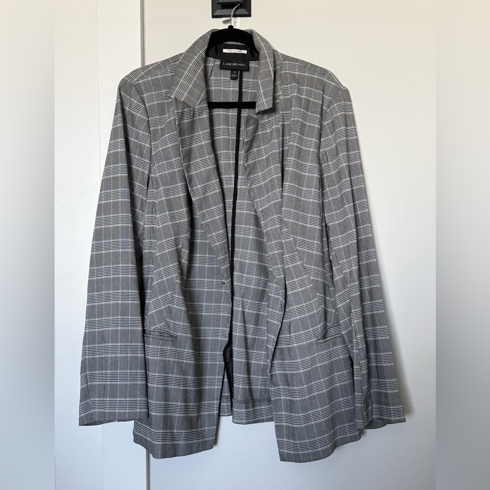 Lane Bryant Gray Plaid Blazer